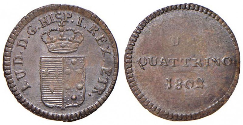 FIRENZE Ludovico I (1801-1803) Quattrino 1802 – MIR 419/1 CU (g 0,55) RRR Conser...