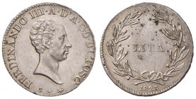 FIRENZE Ferdinando III (1814-1824) Lira 1823 – MIR 438/3 AG (g 3,91) R Esemplare di ottima qualità per questo tipo di moneta 
FDC