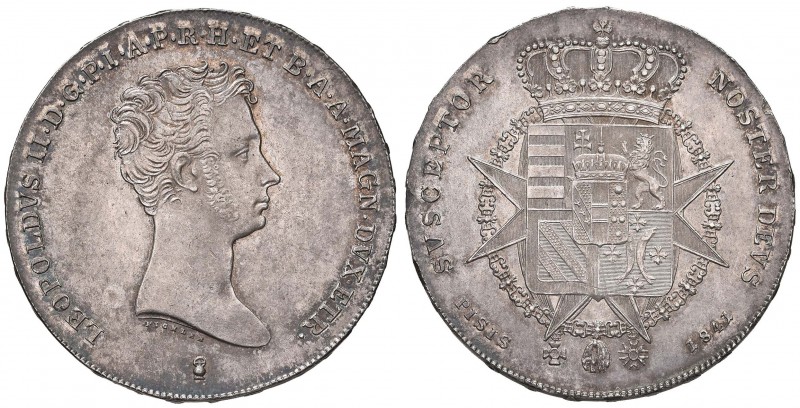 FIRENZE Leopoldo II (1824-1859) Francescone 1841 – MIR 448/6 AG (g 27,19) RR Col...