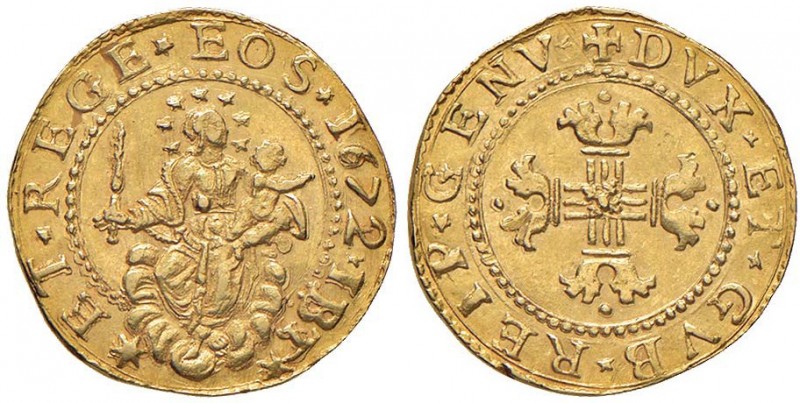 GENOVA Dogi Biennali (1528-1797) Mezza doppia 1672 sigle IBT – MIR manca AU (g 3...