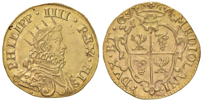 MILANO Filippo IV (1621-1665) Doppia – MIR 360 AU (g 6,43) RRRR Sicuramente il p...