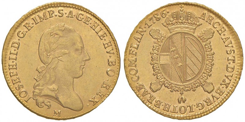 MILANO Giuseppe II (1780-1790) Sovrano 1786 M – Fr. 739a; MIR 455/1 AU (g 11,12)...