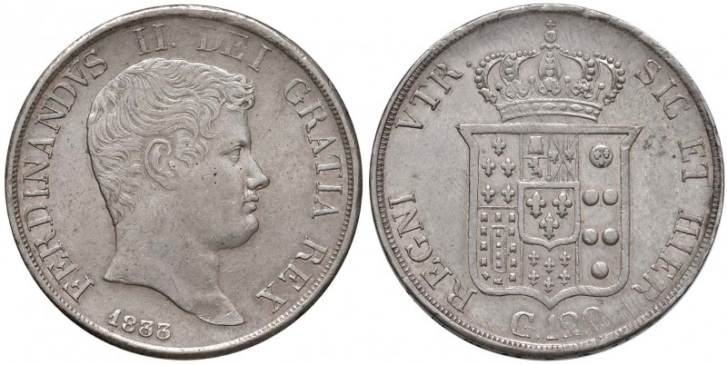 NAPOLI Ferdinando II (1830-1859) Piastra 1833 - Magliocca 538 MIR 499/3 AG (g 27...