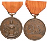 NAPOLI Ferdinando II (1830-1859) Medaglia per i 25 anni di servizio – AE (g 37,49 – Ø 39 mm)
qFDC