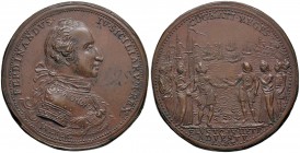 MEDAGLIE NAPOLETANE E DEL MERIDIONE Anno 1785 – Ferdinando IV - Per il viaggio in Etruria Bronzo – 47,3 mm – 38,40 gr. – R2 – Opus: Giovanni Zanobio W...