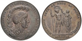 MEDAGLIE NAPOLETANE E DEL MERIDIONE Anno 1797 – Per la ricompensa di atti di valore militare Argento – 36,1 mm – 20,93 g – R2 – Opus: Nicola Morghen –...
