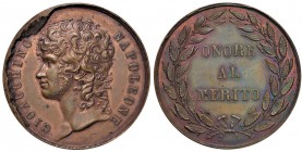 MEDAGLIE NAPOLETANE E DEL MERIDIONE Anno 1809 – Premio per meriti militari a Napoli Bronzo – 34 mm – 18,00 gr. – R – D’Auria n. 92 – Ricciardi n. 96 –...