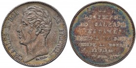 MEDAGLIE NAPOLETANE E DEL MERIDIONE Anno 1825 – Per la visita del principe di Salerno e della duchessa di Berry alla zecca di Parigi Argento – 37 mm –...