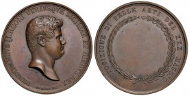 MEDAGLIE NAPOLETANE E DEL MERIDIONE Anno 1836 – Esposizione di belle arti del XXX maggio - Medaglia premio di Ferdinando II (senza la data) Bronzo – 5...