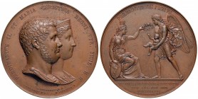 MEDAGLIE NAPOLETANE E DEL MERIDIONE Anno 1836 – Per la nascita del duca di Calabria Francesco di Borbone Bronzo – 65 mm – 152,21 gr. – C – Opus: Miche...