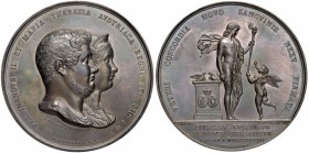 MEDAGLIE NAPOLETANE E DEL MERIDIONE Anno 1837 – Seconde nozze del re Ferdinando II di Borbone con Maria Teresa d’Austria Argento – 69,9 mm – 175,38 gr...