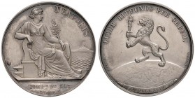 MEDAGLIE NAPOLETANE E DEL MERIDIONE Anno 1844 – Per la illuminazione a gas della città di Napoli Argento – 32,8 mm – 15,87 gr. – R4 – Opus: Marius Pen...