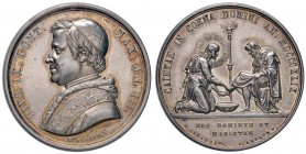 MEDAGLIE NAPOLETANE E DEL MERIDIONE Anno 1849 – Per la celebrazione della Pasqua a Gaeta del Papa Pio IX Argento – 33 mm – 15,78 gr. – R2 – Opus: Luig...