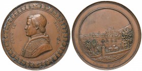 MEDAGLIE NAPOLETANE E DEL MERIDIONE Anno 1850 (1870) – Per il ritorno del Papa Pio IX a Roma Galvano rame – 80,3 mm – 264 gr. – R4 – Opus: Nicola Cerb...