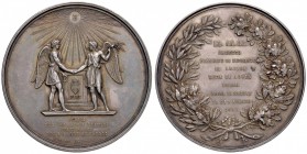 MEDAGLIE NAPOLETANE E DEL MERIDIONE Anno 1862 – Per la visita del Principe Umberto di Savoia e del Duca d’Aosta alla zecca di Napoli Argento – 62 mm –...