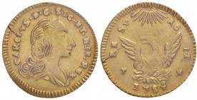 PALERMO Carlo di Borbone (1734-1759) Oncia 1754 – MIR 568/6 AU Sigillato SPL da Emilio Tevere
SPL