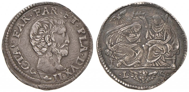 PARMA Ottavio Farnese (1547-1587) Quarto di scudo sigla L S – MIR 930/2 AG (g 8,...