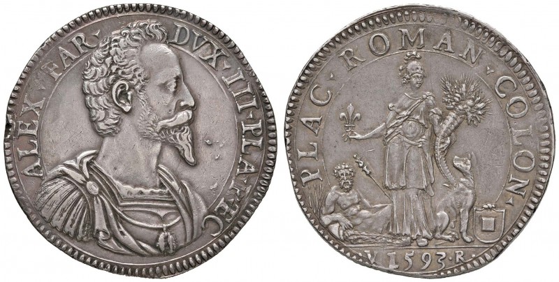 PIACENZA Alessandro Farnese (1586-1591) Ducatone 1593 sigla V R – MIR 1144/8 AG ...