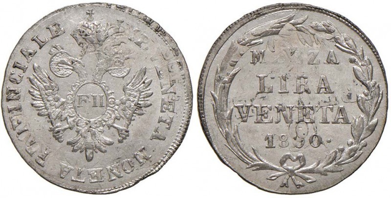 VENEZIA Francesco II (1792-1800) Mezza lira 1800 – Gig. 6a AG (g 2,43) R Conserv...