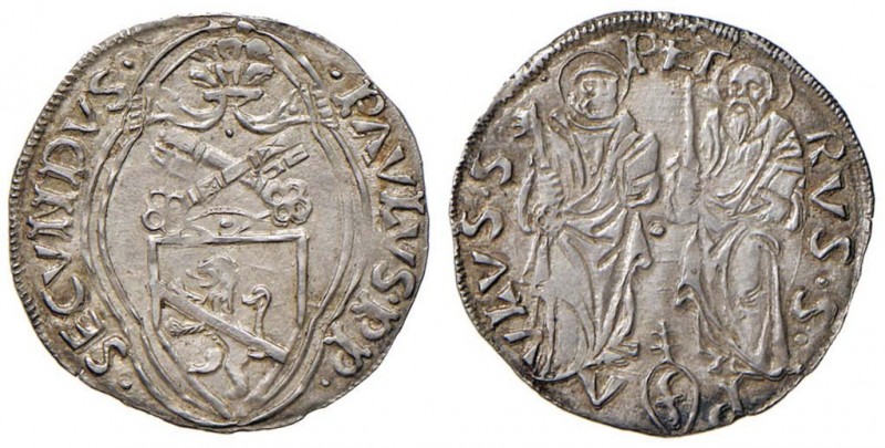 Paolo II (1464-1471) Ancona - Terzo di grosso - Munt. 59 AG (g 1,30) Splendido e...