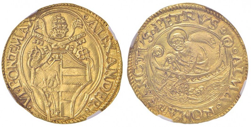 Alessandro VI (1492-1503) Fiorino di camera – Munt. 11 AU (g 3,36) In slab NGC M...