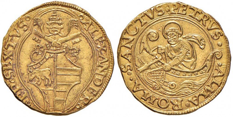 Alessandro VI (1492-1503) Ducato di camera – Munt. 13 AU (g 3,43) Limatura (?) a...