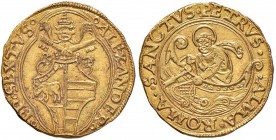 Alessandro VI (1492-1503) Ducato di camera – Munt. 13 AU (g 3,43) Limatura (?) al bordo 
SPL+