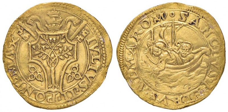 Giulio II (1503-1513) Fiorino di camera – Munt. 16 AU (g 3,38) RR Da montatura
...