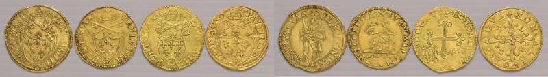 Paolo III (1534-1549) Lotto di quattro scudi d’oro per le zecche di Roma, Bologn...