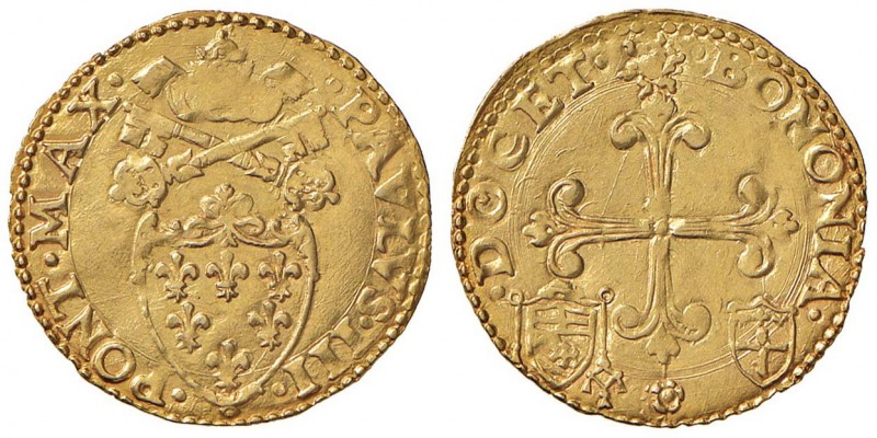 Paolo III (1534-1549) Bologna – Scudo d’oro armetta Cybo – Munt. 88 AU (g 3,37) ...