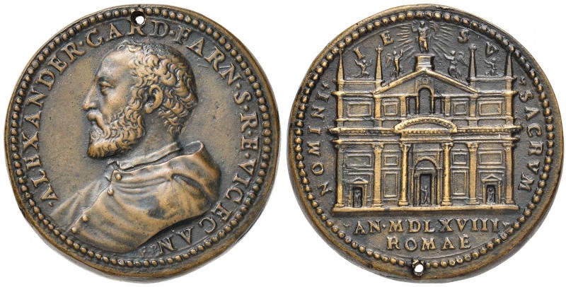 Pio V (1566-1572) Medaglia 1568 Cardinal Alessandro Farnese – Opus: Bonzagni – V...