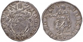 Sisto V (1585-1590) Testone A. I – Munt. 27 AG (g 9,50) R Splendido esemplare, ben coniato e di modulo centrato, caratteristiche assai rare per un tes...