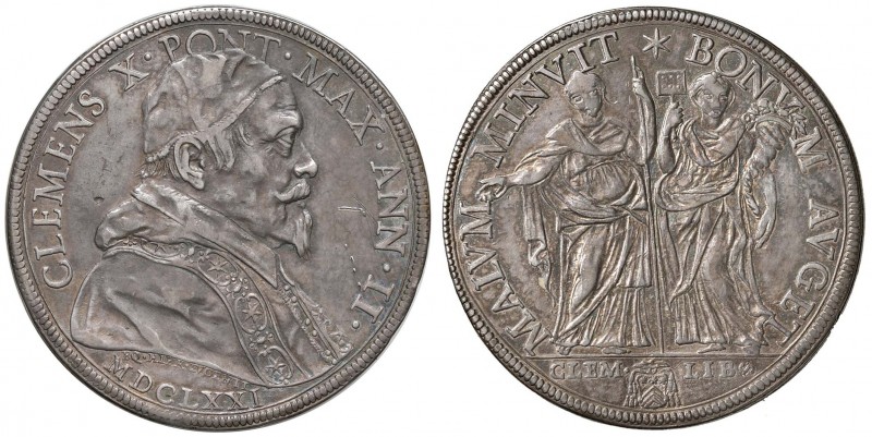 Clemente X (1669-1676) Piastra 1671 A. II – Munt. 19 AG (g 31,88) Bella patina
...