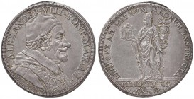 Alessandro VIII (1689-1691) Piastra A. I – Munt. 11 AG (g 32,07) Bellissimo esemplare con delicata patina omogenea
SPL+