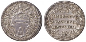 Clemente XI (1700-1721) Testone A. VIII – Munt. 78 AG (g 8,93) Splendida patina iridescente di vecchia raccolta 
FDC