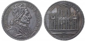 Clemente XII (1730-1740) Mezza piastra 1736 A. VII – Munt. 19 AG (g 14,65) Graffi di conio al D/ e al R/ ma bell’esemplare dalla delicata patina.
SPL...