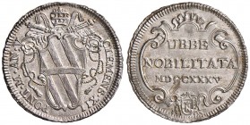 Clemente XII (1730-1740) Testone 1735 A. V – Munt. 51 AG (g 8,35) Graffio al R/ ma bellissimo esemplare, praticamente 
FDC
