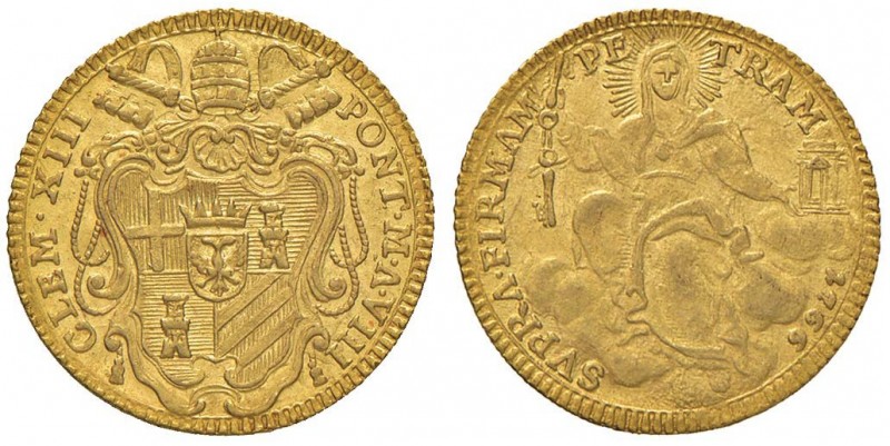 Clemente XIII (1758-1769) Zecchino 1766 A. VIII – Munt. 7 AU (g 3,43)
qFDC