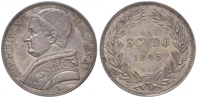 Gregorio XVI (1831-1846) Scudo 1845 A. XV – Nomisma 426 AG (g 26,99) Piccolo gra...