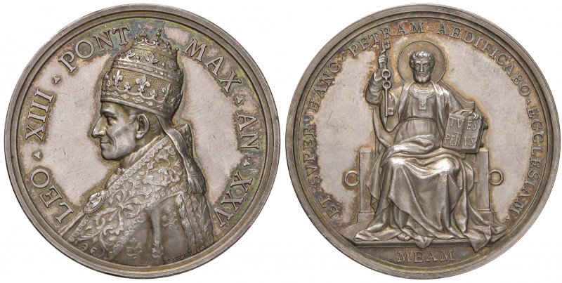 Leone XIII (1878-1903) Medaglia A. XXV – Opus: Bianchi AG (g 36,00 – Ø 43 mm) Mi...