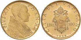 Pio XII (1939-1958) 100 Lire 1958 A. XX – Nomisma 954 AU (g 5,21) R Conservazione eccezionale con i fondi speculari
FDC