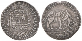 SAVOIA Emanuele Filiberto (1553-1580) Mezza Lira 1562 P Chambery – CNI 103; MIR 515b (indicato R/9) AG (g 5,95) RRRR Bellissimo esemplare per questa r...