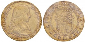 Vittorio Amedeo II (1680-1730) Doppia 1681 – MIR 846d AU RRRR Sigillata BB/SPL da Cavaliere F “da montatura”
BB/SPL
