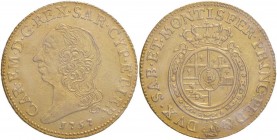 Carlo Emanuele III (1755-1773) Doppia 1757 – Nomisma 114; MIR 943c AU RR Sigillato SPL da Cavaliere F.
SPL