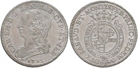 Carlo Emanuele III (1755-1773) Quarto di Scudo 1755 – Nomisma 177 AG (g 8,77)
SPL+