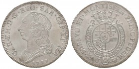 Carlo Emanuele III (1755-1773) Quarto di scudo 1771 – Nomisma 193 AG R Il più bell’esemplare mai apparso sul mercato, in conservazione straordinaria, ...