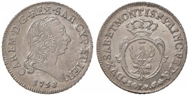 Carlo Emanuele III (1755-1773) 7,6 Soldi 1758 – Nomisma 202; MIR 950d MI (g 4,69) Conservazione eccezionale con l’argentatura brillante e compatta 
F...