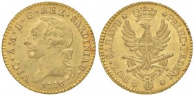 Vittorio Amedeo III (1773-1796) Doppia 1786 – Nomisma 287; MIR 982a AU (g 9,14) Conservazione eccezionale
FDC