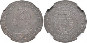 Vittorio Amedeo III (1773-1796) Quarto di scudo 1793 – Nomisma 362; MIR 989q AG RRR Conservazione eccezionale. In slab NGC MS63 cod. 2093334-029
FDC...