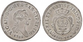 Vittorio Amedeo III (1773-1796) 7,6 Soldi 1784 – Nomisma 374 MI (g 4,87) R Conservazione eccezionale con l’argentatura brillante e compatta 
FDC